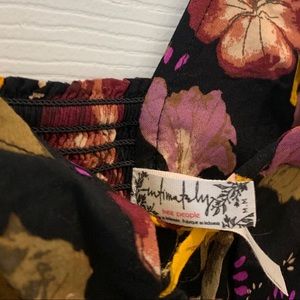 Free People Intimately Black Floral Mini Dress M